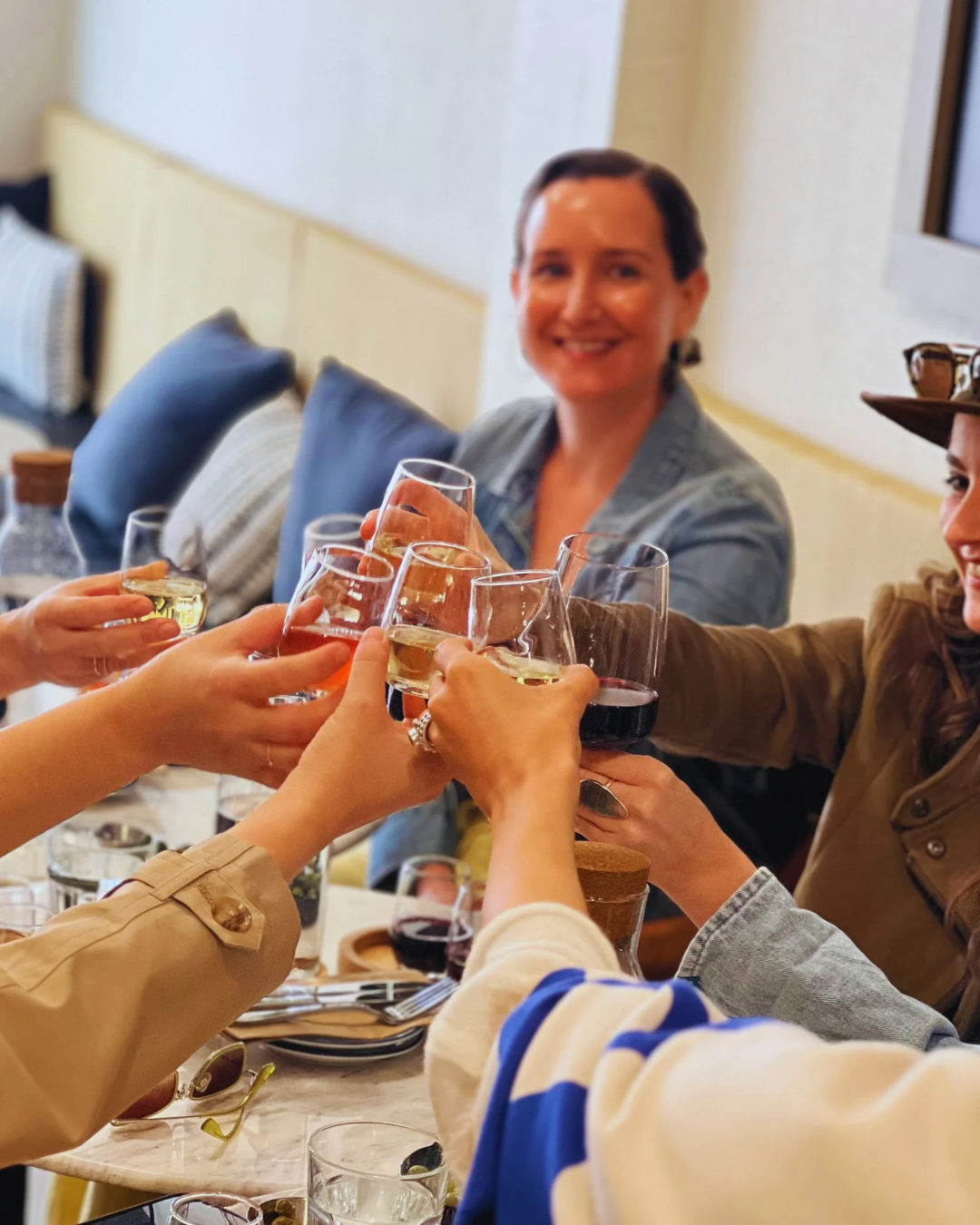 Guests toasting at Preservation Natural Wines