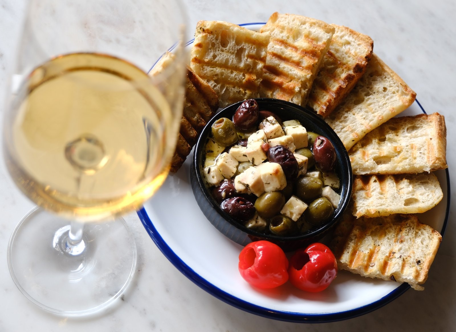 Baked feta and olives